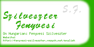 szilveszter fenyvesi business card